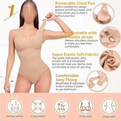 Women Padded Shaperwear Compression Camisole Body Shaper Tummy