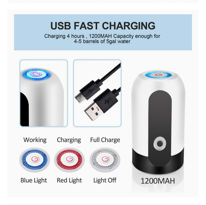 Rechargeable Automatic Water Dispenser Pump, Water Bottle Pump