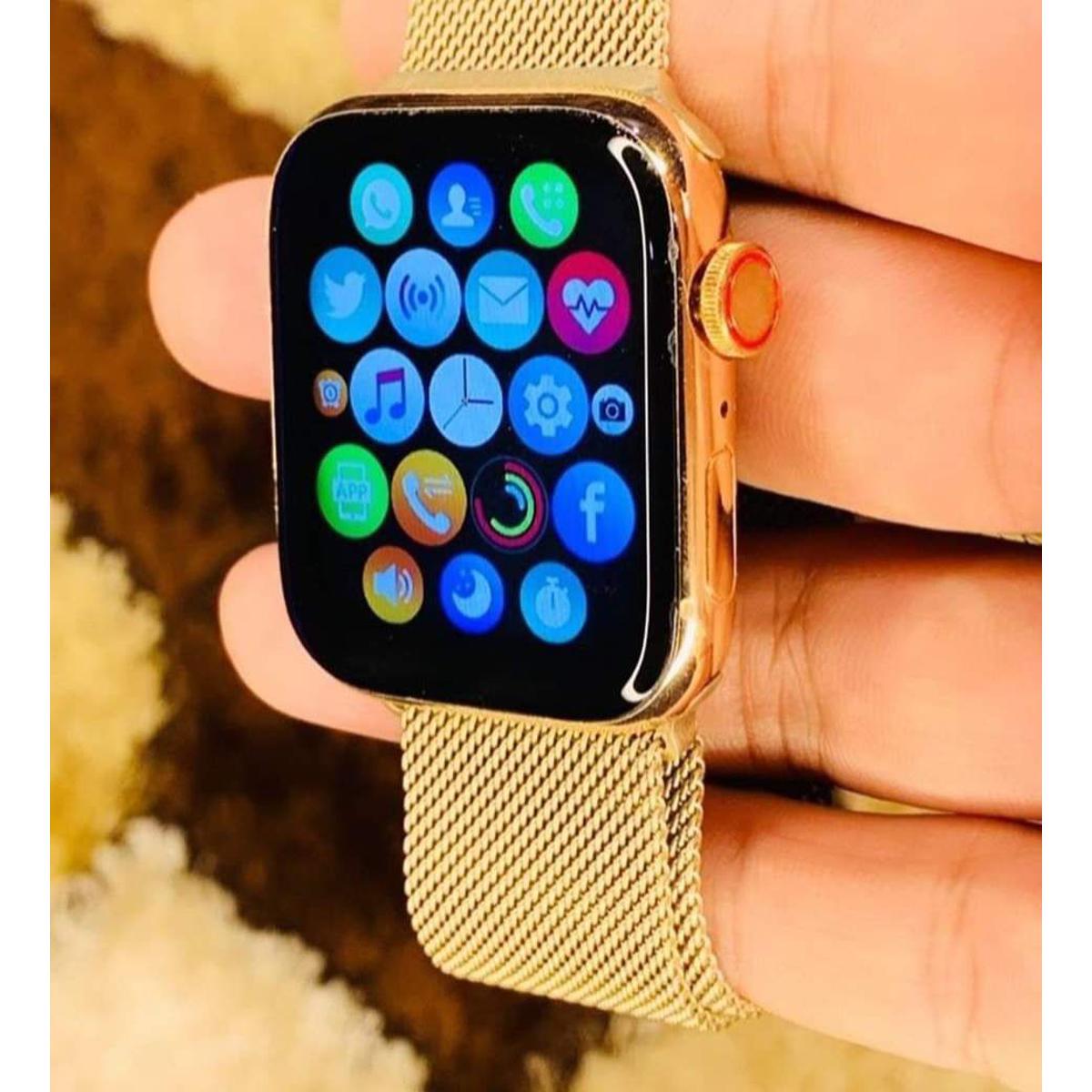 Series 7 Smarte watch Available on cheap Price with Golden strap