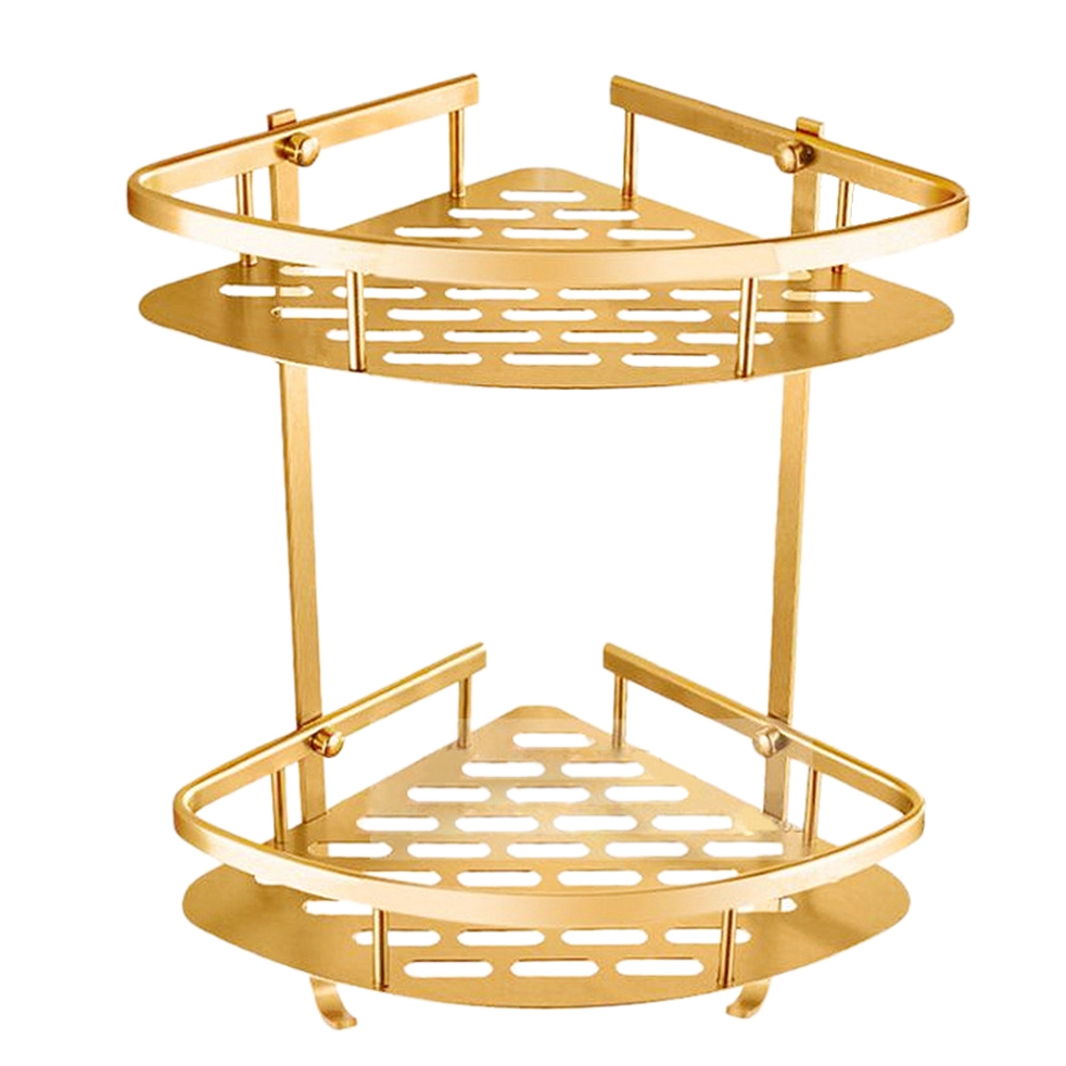 Bathroom Gold Shelf Shower Wall Mounted Corner Basket Shampoo Storage