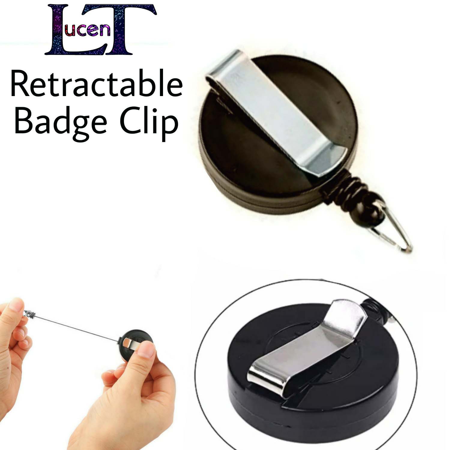 LucenT Retractable Badge Reel Keychain Card Holder Reel Pull Clip Multitool  Key Chain Holders ABS Plastic keyring chain for Office Name Tag School Card  Holders Office Company