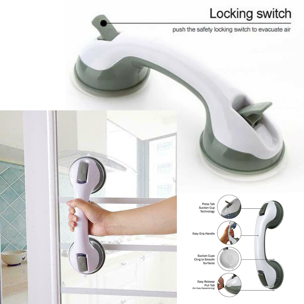 Bathroom Suction Cup Helping Handle Easy Grip Safety For Shower Support ...