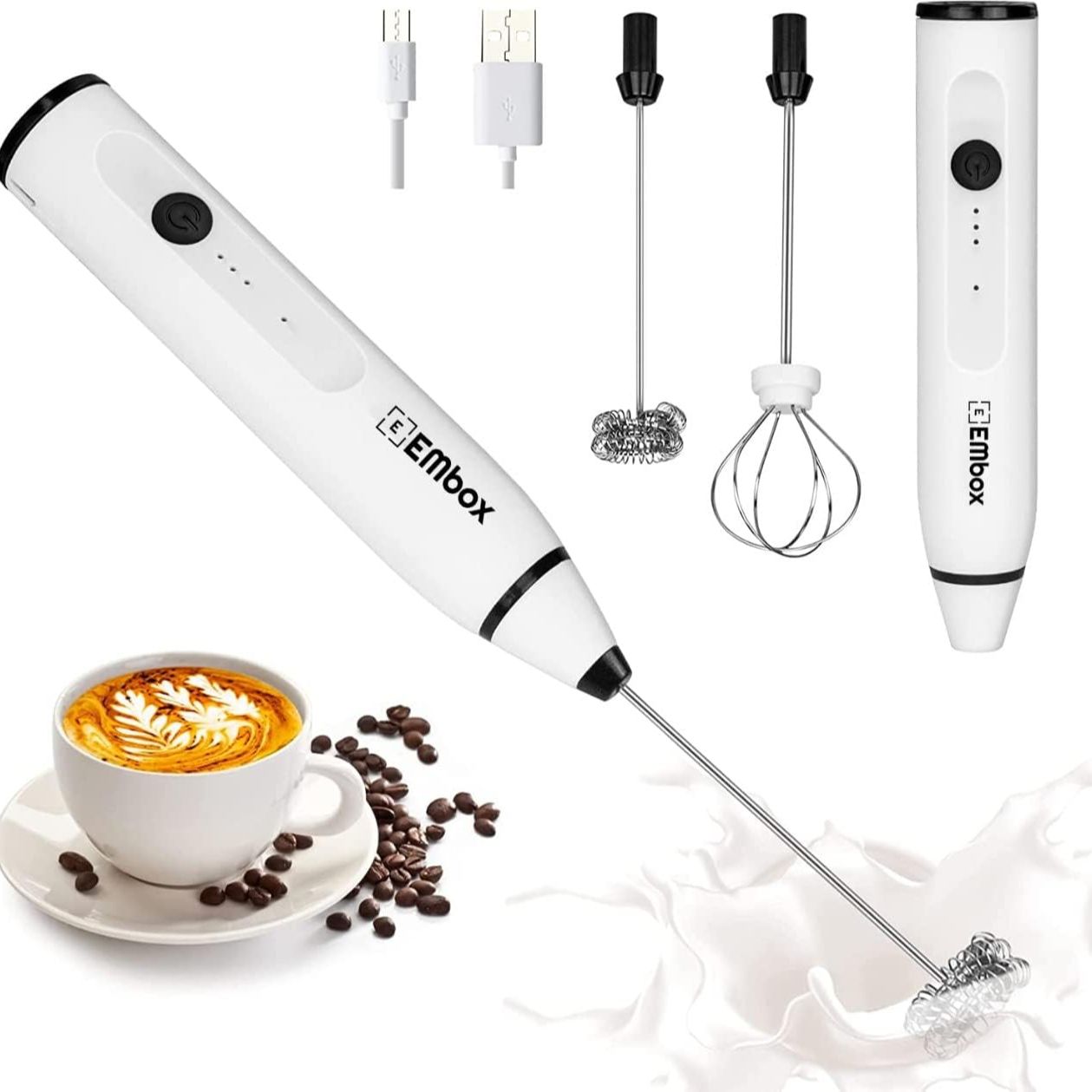  Trace Kasa Milk Frother Handheld, 3-Speed USB