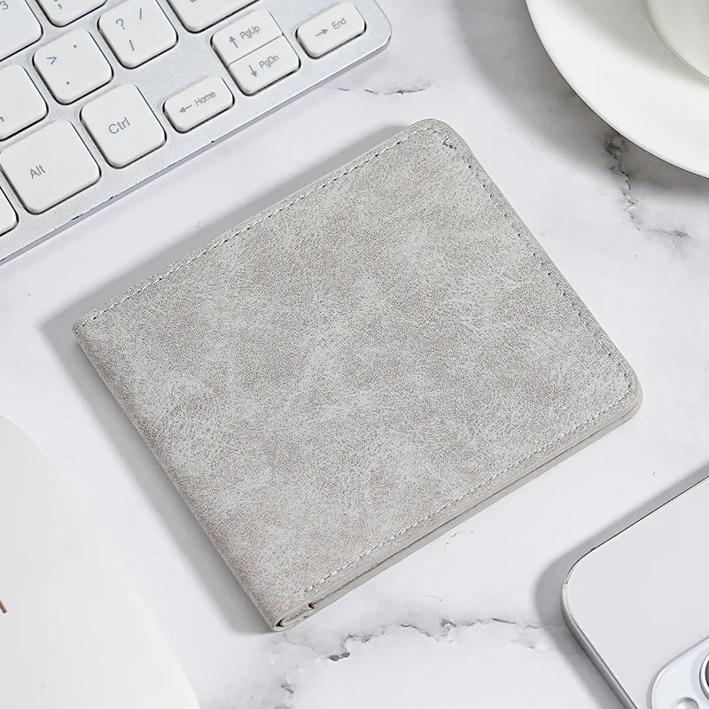 Slim Short Wallet for Men | Minimalist Leather Card Holder with ID Window & Cash Slot