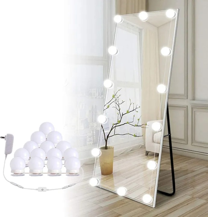 10-Piece LED Mirror Lights with 3 Light Modes for Professional Makeup Application Easy Kitchen