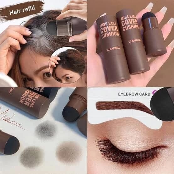Miss Lara 2 in1 Cover Cushion Hairline & Eyebrows Shaping Stamp ( Shade: Brown and Black)