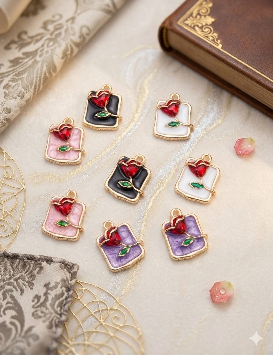 New Trending Jewellery Making Charms Set – Elegant Colorful Charms (4pcs / 8pcs) | Jewellery Making Accessories Kit | DIY Craft Materials