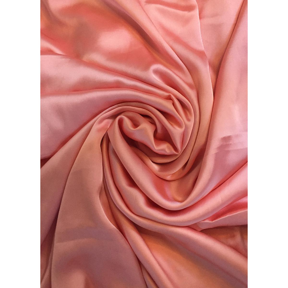 Inayat Arts Plain Shamose Silk in Peach color used for inners, shirts, blouses, and womens fashion design dresses.