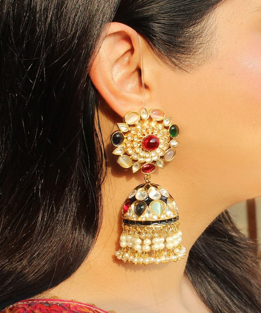ear chains, Golden Transparent, Stretchable Ear Chain for Heavy Earrings – Ear Support for Women & Girls