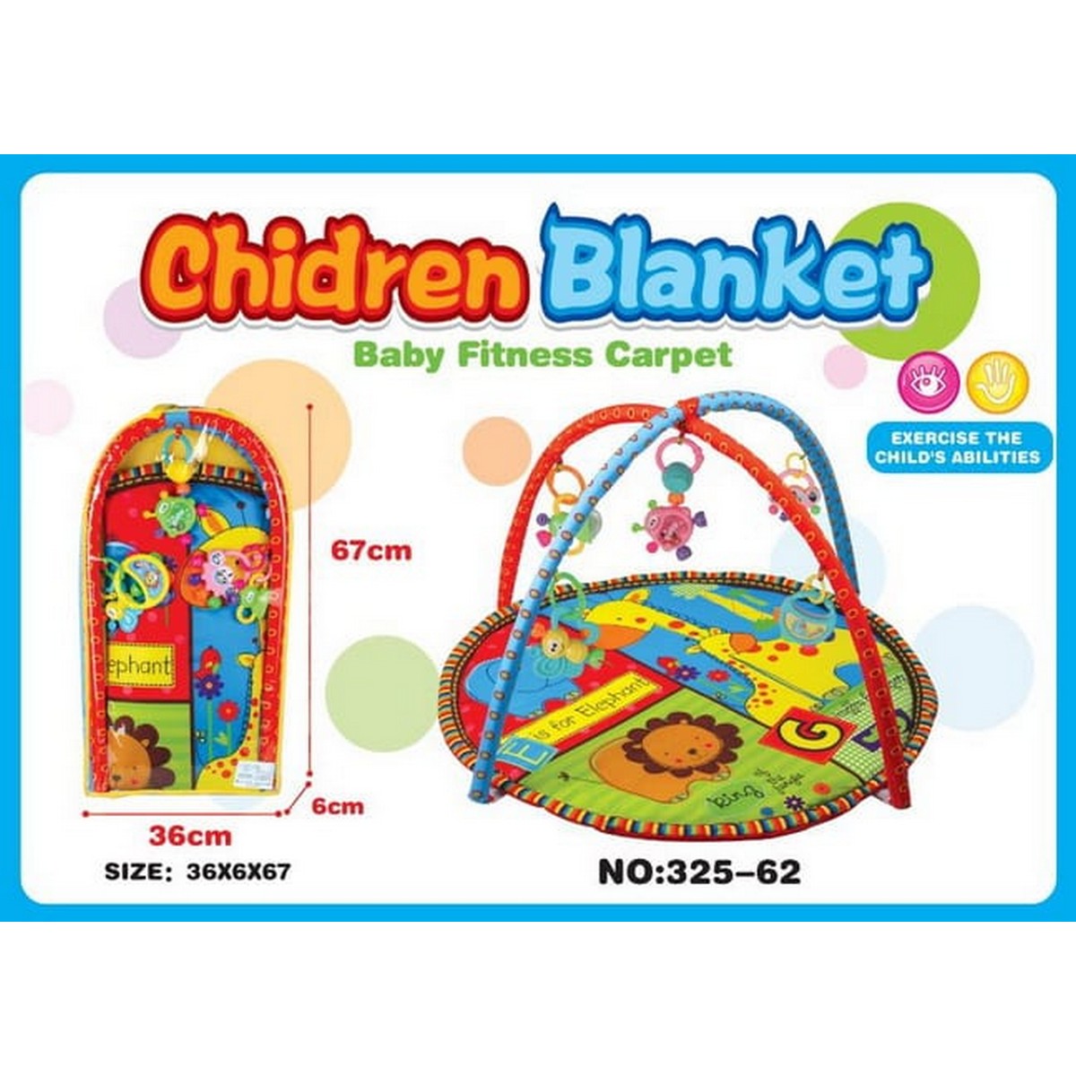 Baby Play Mat with Hanging Rattles For kids / Indoor Games Baby / Baby Play gym Mat