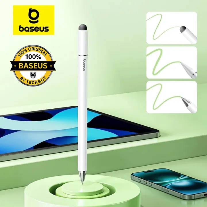 Baseus 3-in-1 Stylus Pen, Smooth Writing III Passive Stylus (Non-Magnetic) | Disc / Fiber / Ballpoint Tips | No Charging Needed