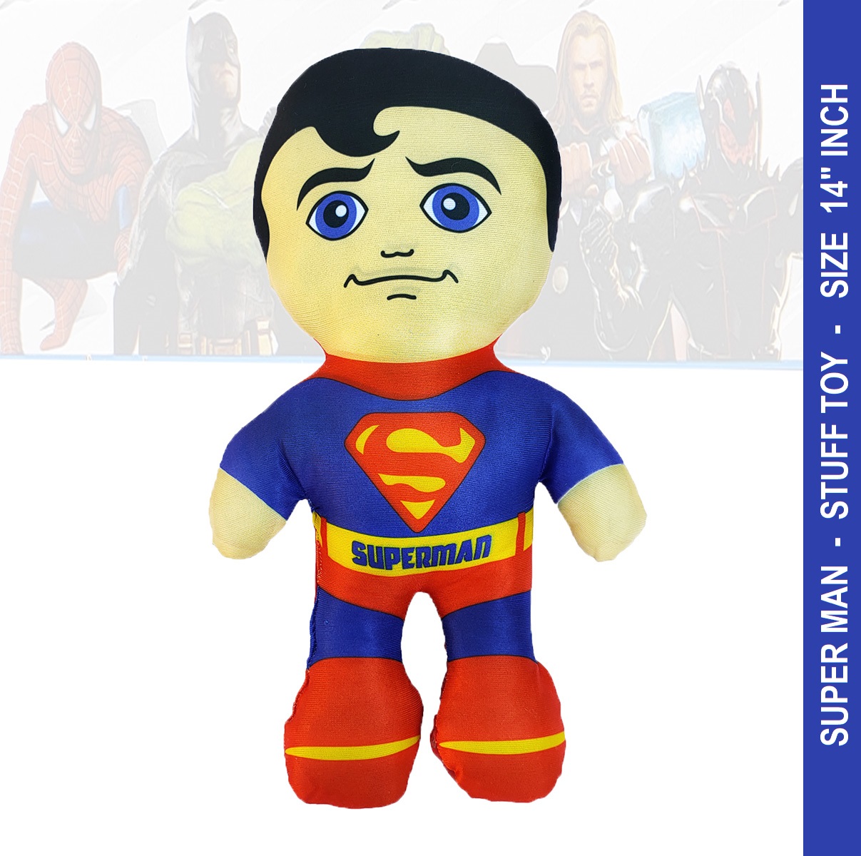 Superman Super Hero Action Figure Stuff Toy Plush Toy for Kids Size 14 Inch Avenger Marvels