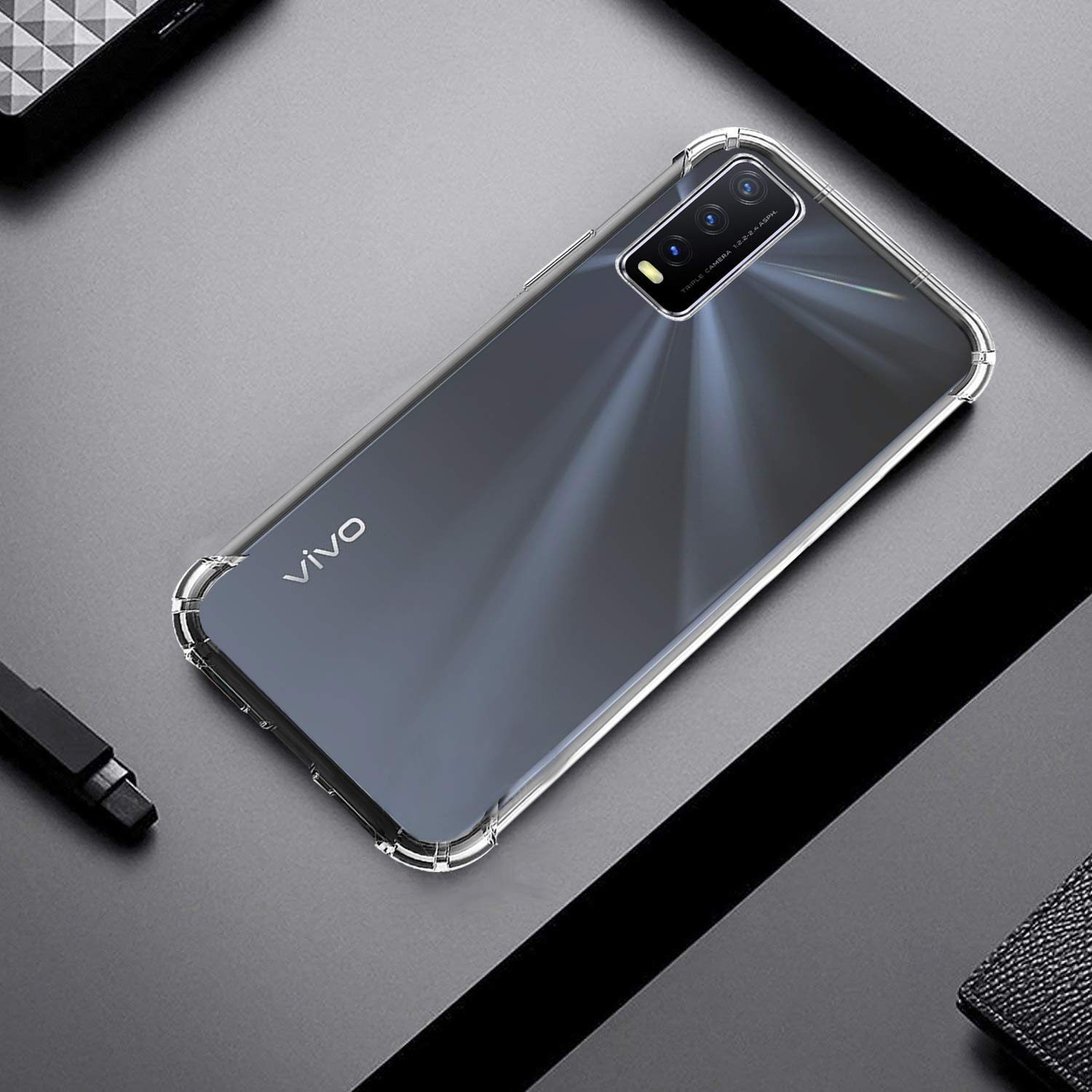Cadorabo Custodia per Vivo V15 PRO in TRANSPARENTE - Morbida Cover Protettiva Sottile di Silicone TPU con Bordo Protezione - Ultra Slim Case Antiurto Gel Back Bumper Guscio