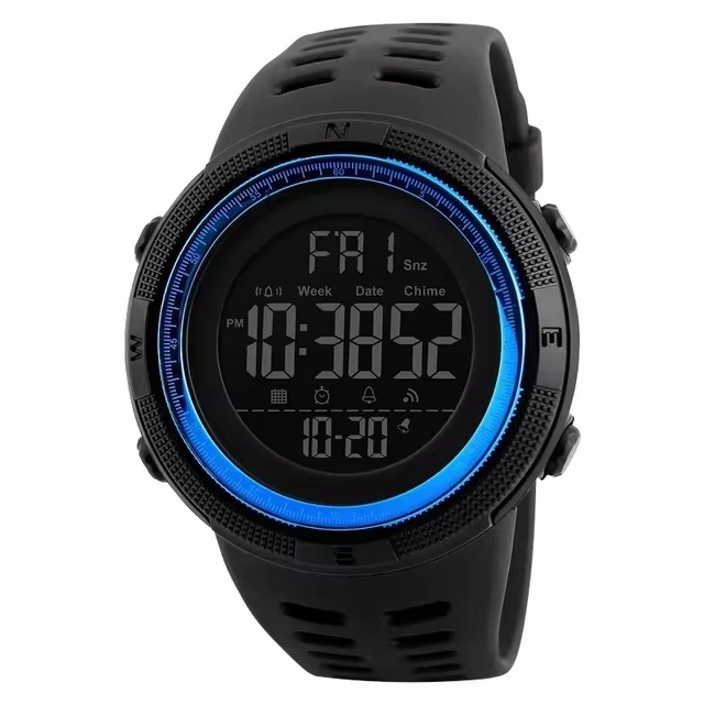 Mens Sports Watch Outdoor Sports Watches Multifunction Digital LED Military Dual Time Back Light Stopwatch Waterproof Wristwatches for Man.