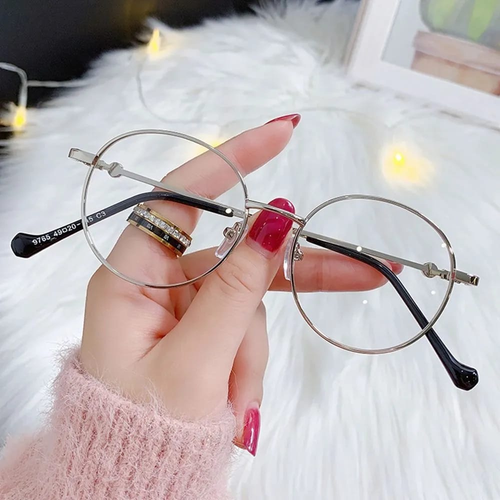 Transparent Heptagon Polygon Eyeglasses Octagonal Metal Retro Glasses for Girls/Men