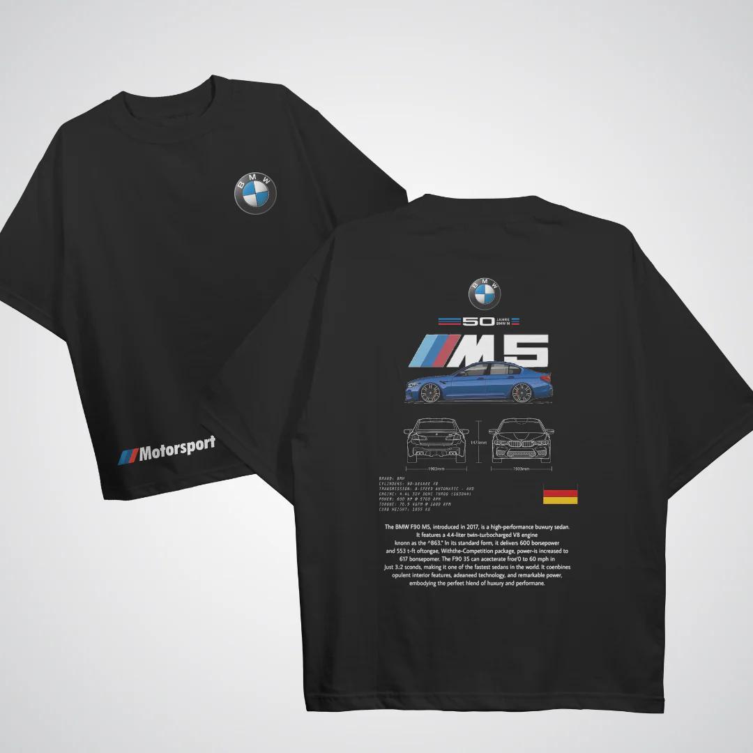 BMW M5 Motorsport Graphic Oversized T-Shirt – Premium Cotton Streetwear Tee for Men & Women
