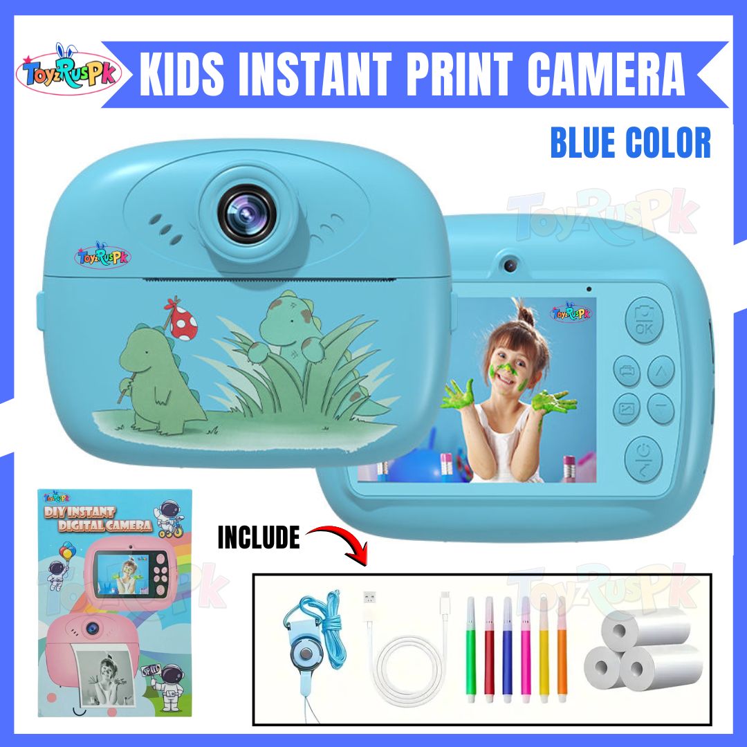 Smart Digital Dual Lens Instant Print Camera for Kids | 1080P Video Recorder & Selfie Camera with Thermal Printer | 2.4" IPS Screen | Mini Portable Camera with Games | Birthday Gift for Girls & Boys | Children’s Digital Camera Toy | ToyzRusPk