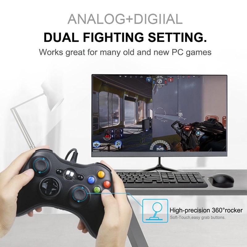 Xbox 360 Controller for Windows & Xbox 360 Console Wired USB Joystick Support PC Laptop