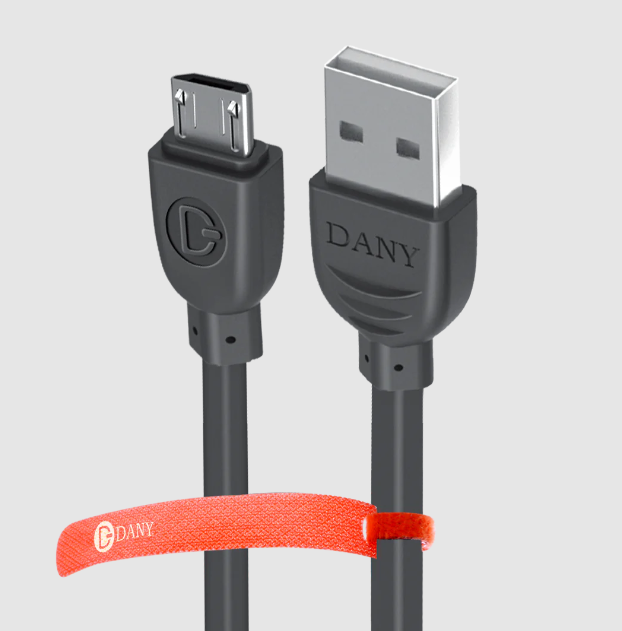 Original 4 in 1 Fast Wire / DANY SA-1 Standard Android Cable - Micro High-Speed USB Charging Cable - High Quality Fast Charging Cable For Android Mobile Phones - Best Data Cable (8600) for Phones - With Data Transfer Feature - White Color - 1000MM Length