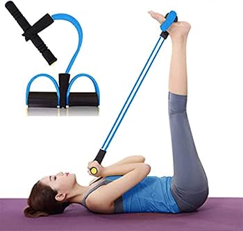 Sasti Choice Premium Quality 4 Tube Tummy Trimmer – Double Spring Pull Reducer Resistance Band | Belly Fat Burner & Abdominal Workout Equipment for Men & Women | Home Gym Fitness Body Exerciser for Weight Loss & Core Strength