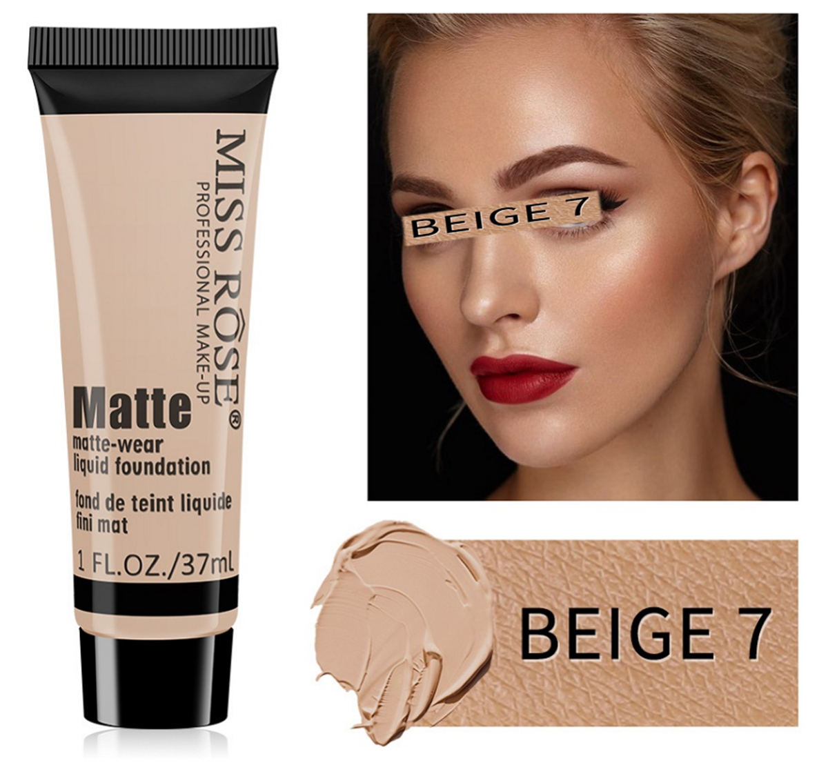 Long Lasting Liquid Full Skin Coverage Soft Matte Foundation 37ml