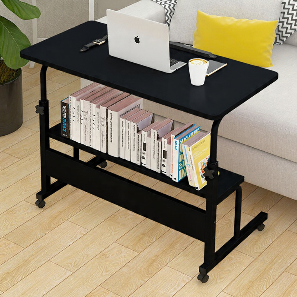 Adjustable Height Laptop Table, Computer Table, Gaming Table, Study Table, Tables with storage Shelves, Side Table, Bed Side Table,  available in 8 colors Combinations, Modern Computer Table, Writing Table,Study Table, Size (27 inch Length, 16 inch Width)
