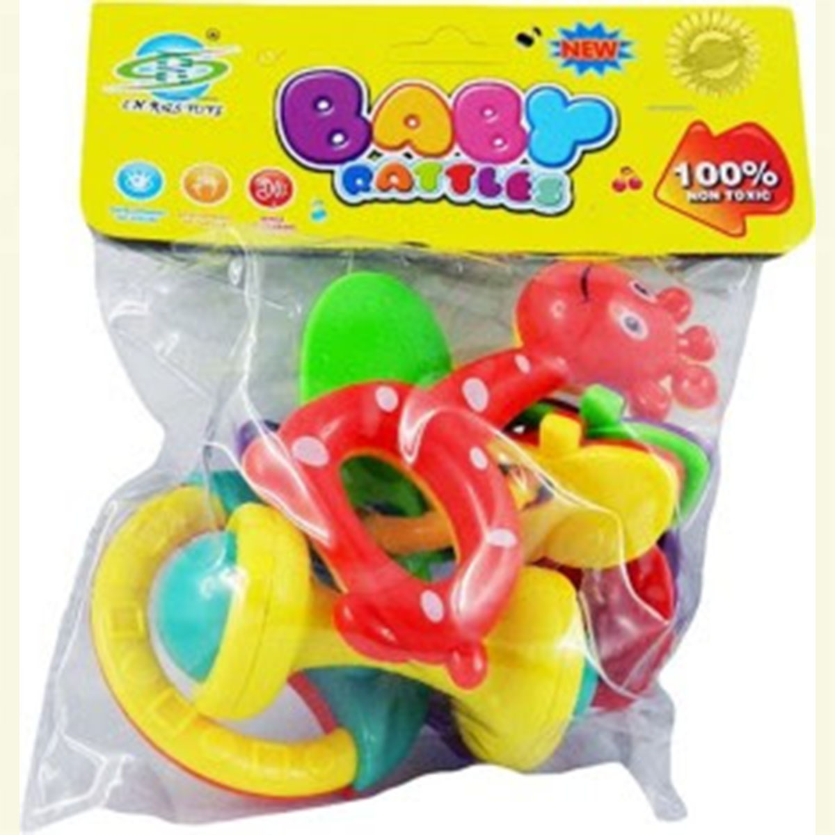 Baby Rattles Toys New-born Hand Bells Baby Toys 0-12 Months Teething safe Development Infant Early Educational Baby Rattles-5pcs Set