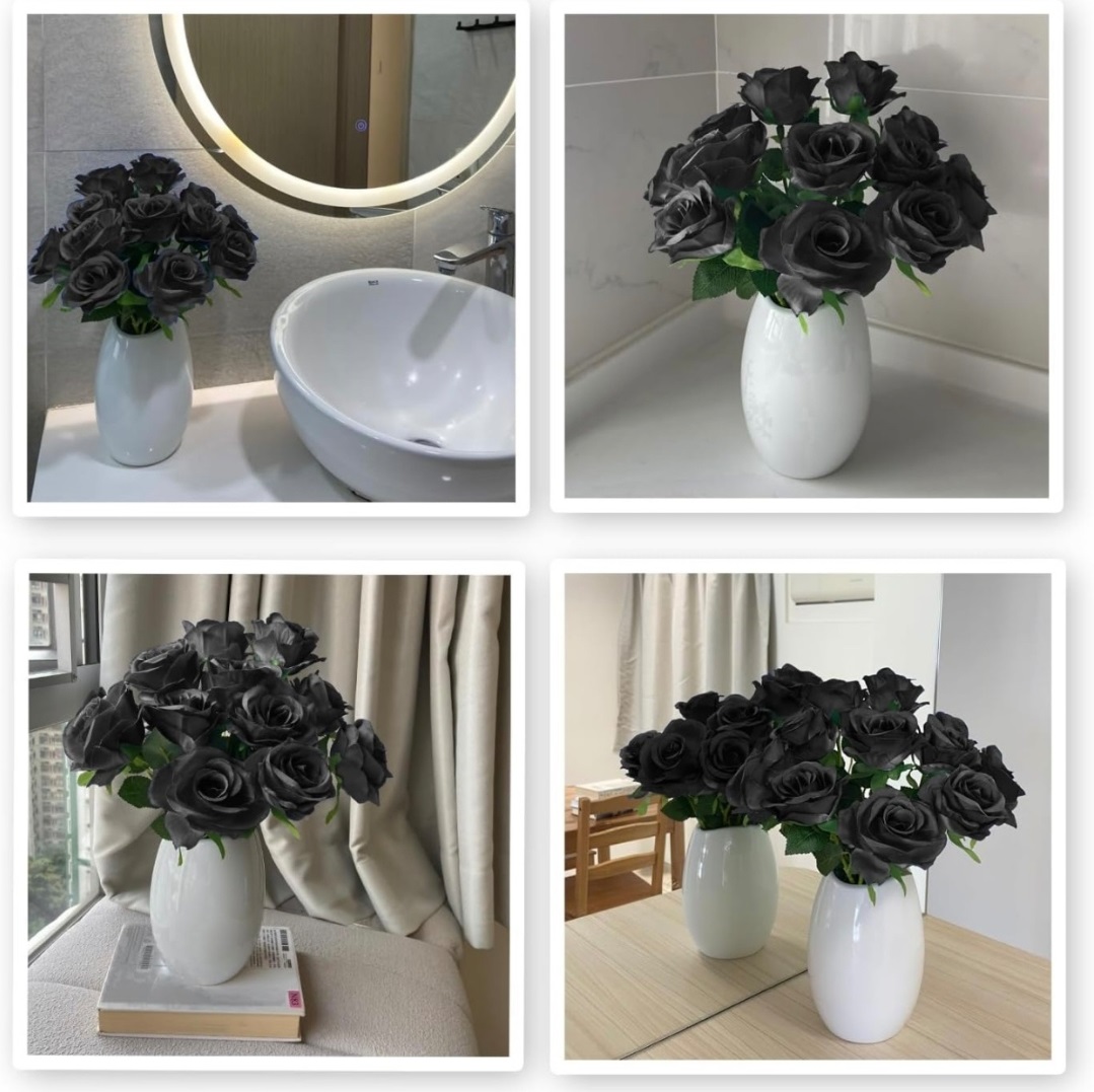 Artificial Black Rose  Flower Bunch for Home Decor