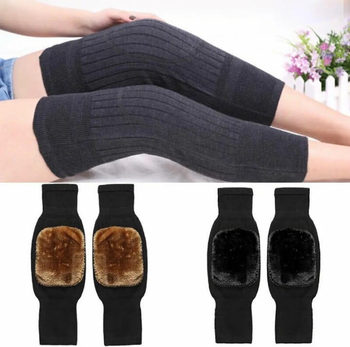1 pair Winter Leg Warmers Women Winter Knee High Knit Boot Cuffs Solid Color Knee Socks Thick Leg Warmers Long Socks Foot Warmers