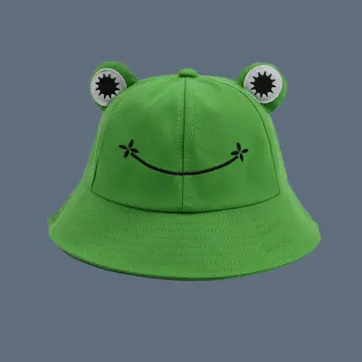 Parent-Kid Cartoon Frog Women Bucket Hat Panama Men Fishing Cap Cute Froggy  Big Eyes Hat Homme Femme Chapeau Fisherman Sun Hat
