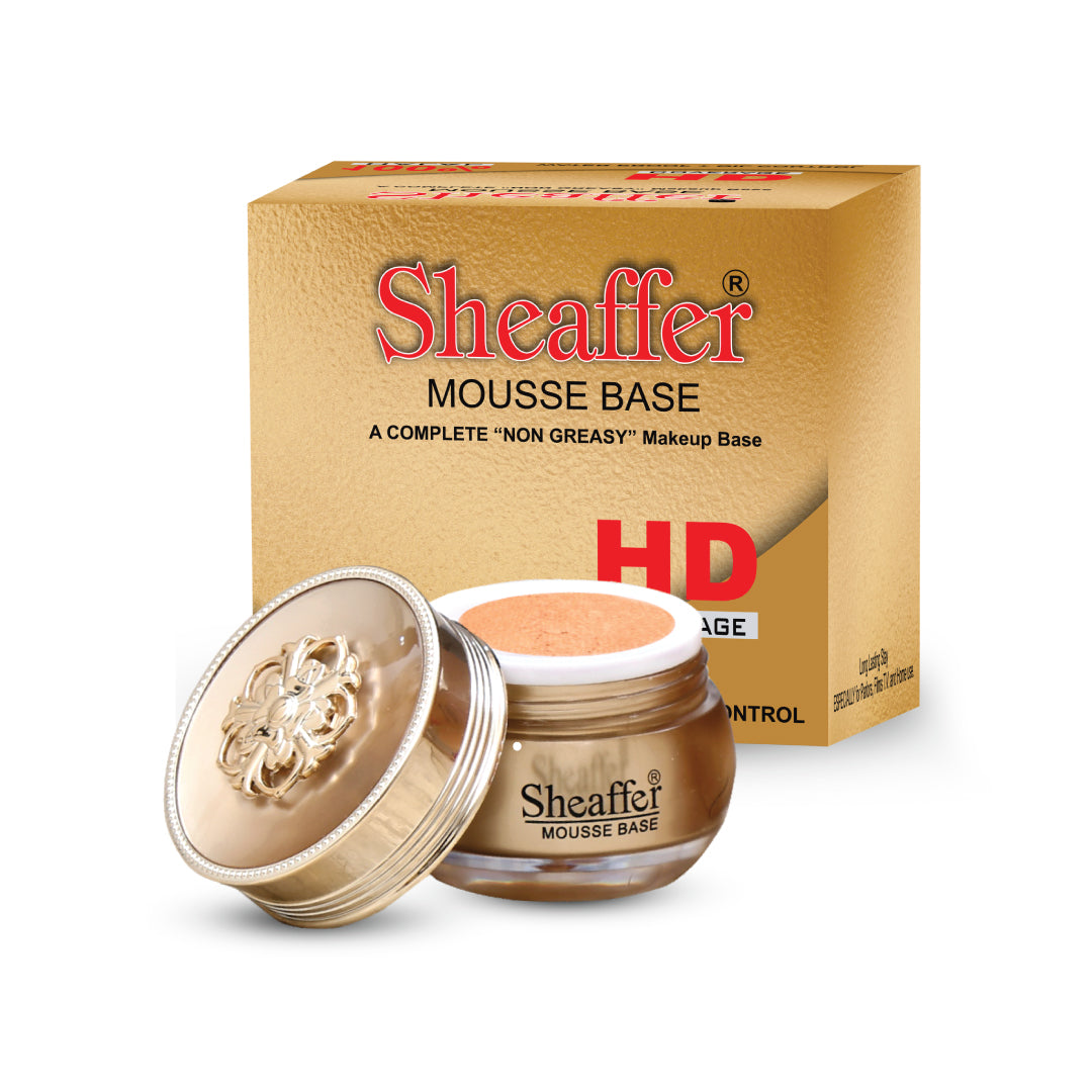 Sheaffer Mousse Base Lightweight Air-Soft Matte Foundation for Flawless, Long-Lasting Coverage | Oil-Free, Pore-Blurring, Shine-Control Base for All Skin Types |  Ideal for Daily Use & Special Occasions