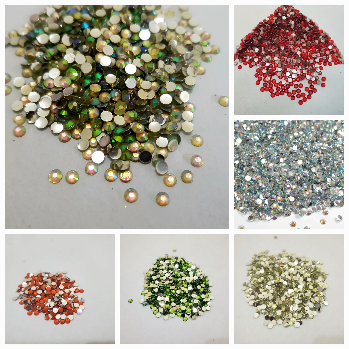 300 Plus Pcs Shiny Kundan Beads DIY Sewing Craft Sets Small Size 4mm Resins