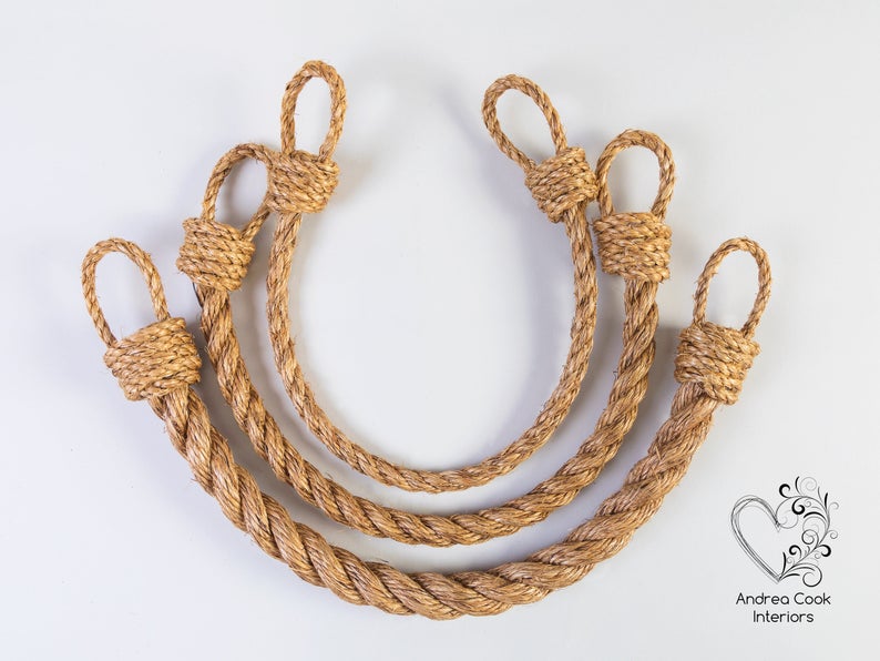 "Handmade Jute Rope Curtain Holder – 18 Inches | Rustic Tieback for Boho & Natural Home Decor"