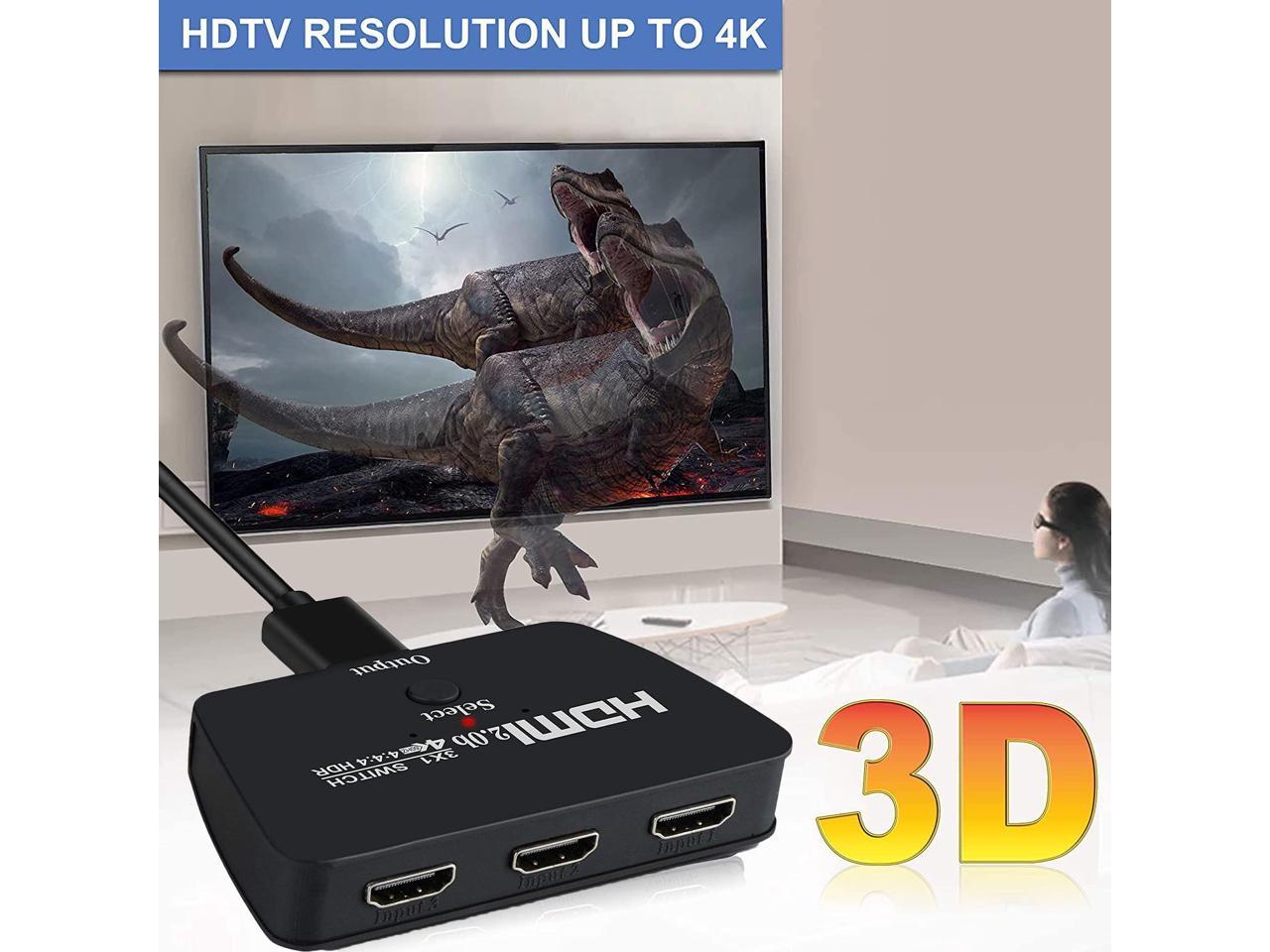 Switch HDMI 3 Ingressi 1 Uscita SZJUNXIAO - Supporto 4K Ultra HD, Perfetto Per PS5, Xbox E Smart TV