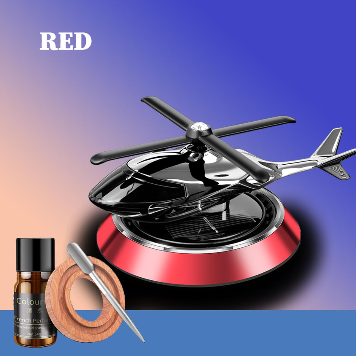 Silver Color Car Aroma Diffuser Air Freshener Perfume Solar Powered Car Dashboard Helicopter With Refill