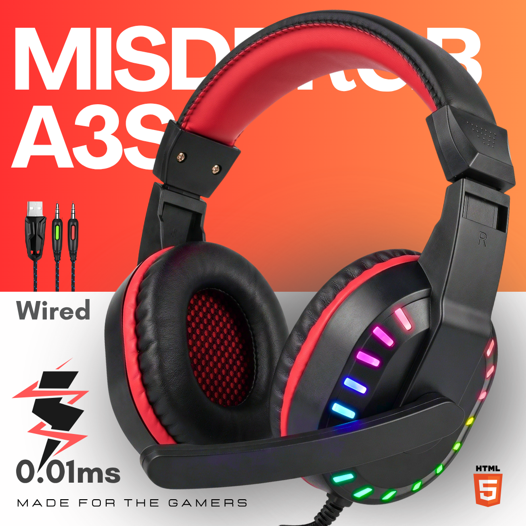 RGB Gaming Headphones with Mic Over Ear Headset | 7.1 Spatial Audio 40mm Deep Bass Drivers 360 HD Noise Isolating Boom Microphone Breathable Protein Earpads for PC Laptop Desktop PS4 PS5 Xbox Mobile Free Fire PUBG Streamers Gamers – Add to Cart