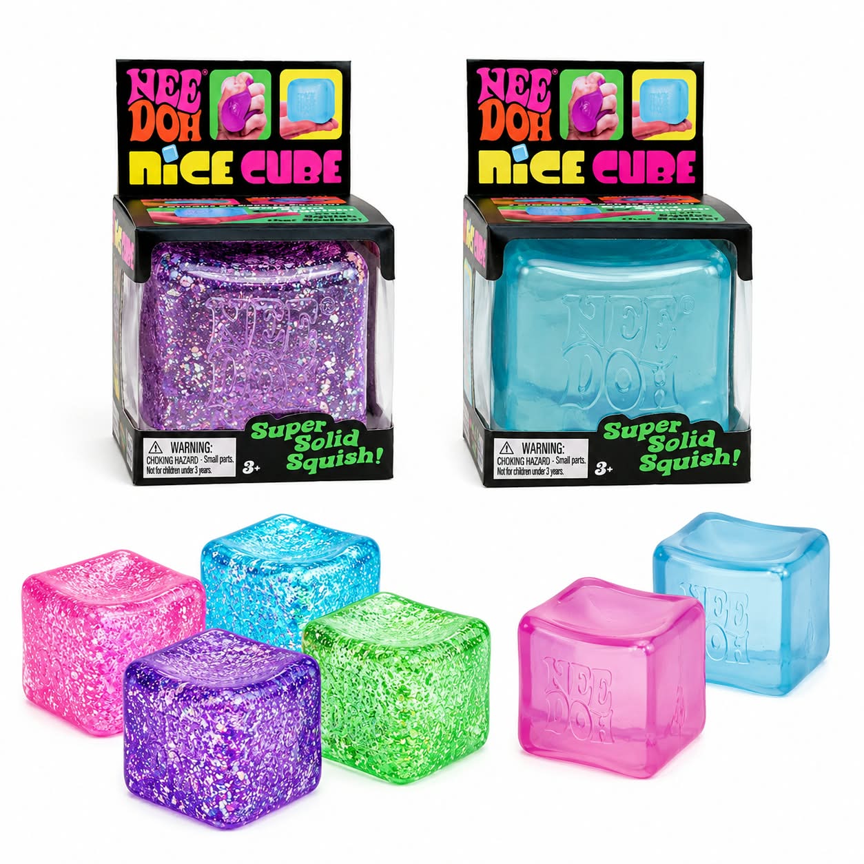 1pc Glitter/Plain/Marble Ice Cube Stress Cube Squishy Stress Balls for Adults Kids Fidget Toy for Your Best Mellow and Chill