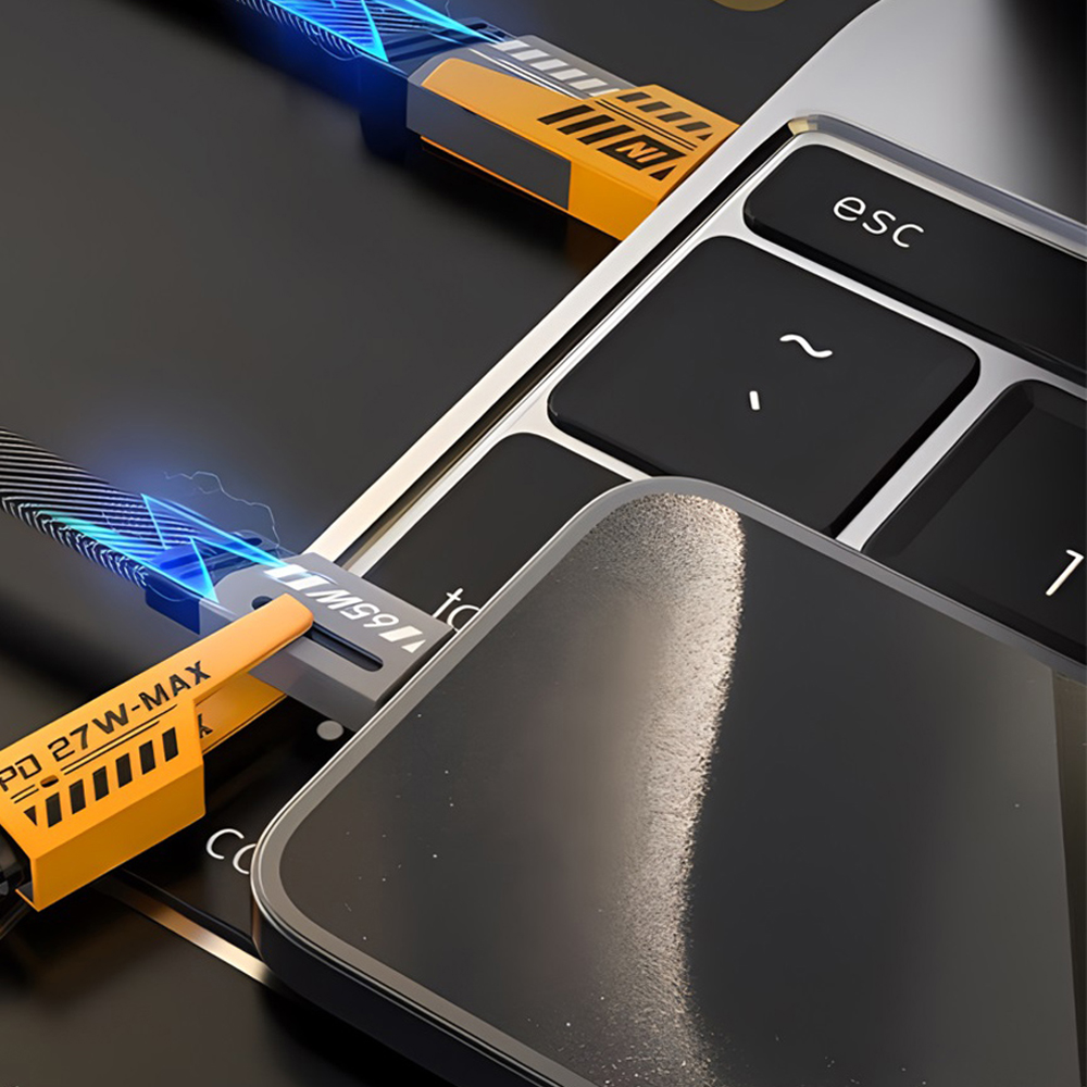 4 in 1 USB C Fast Charging Cable with 60W PD, Data Transfer, Type C, Micro USB and IOS Light-ning Compatibility, 1 Meter