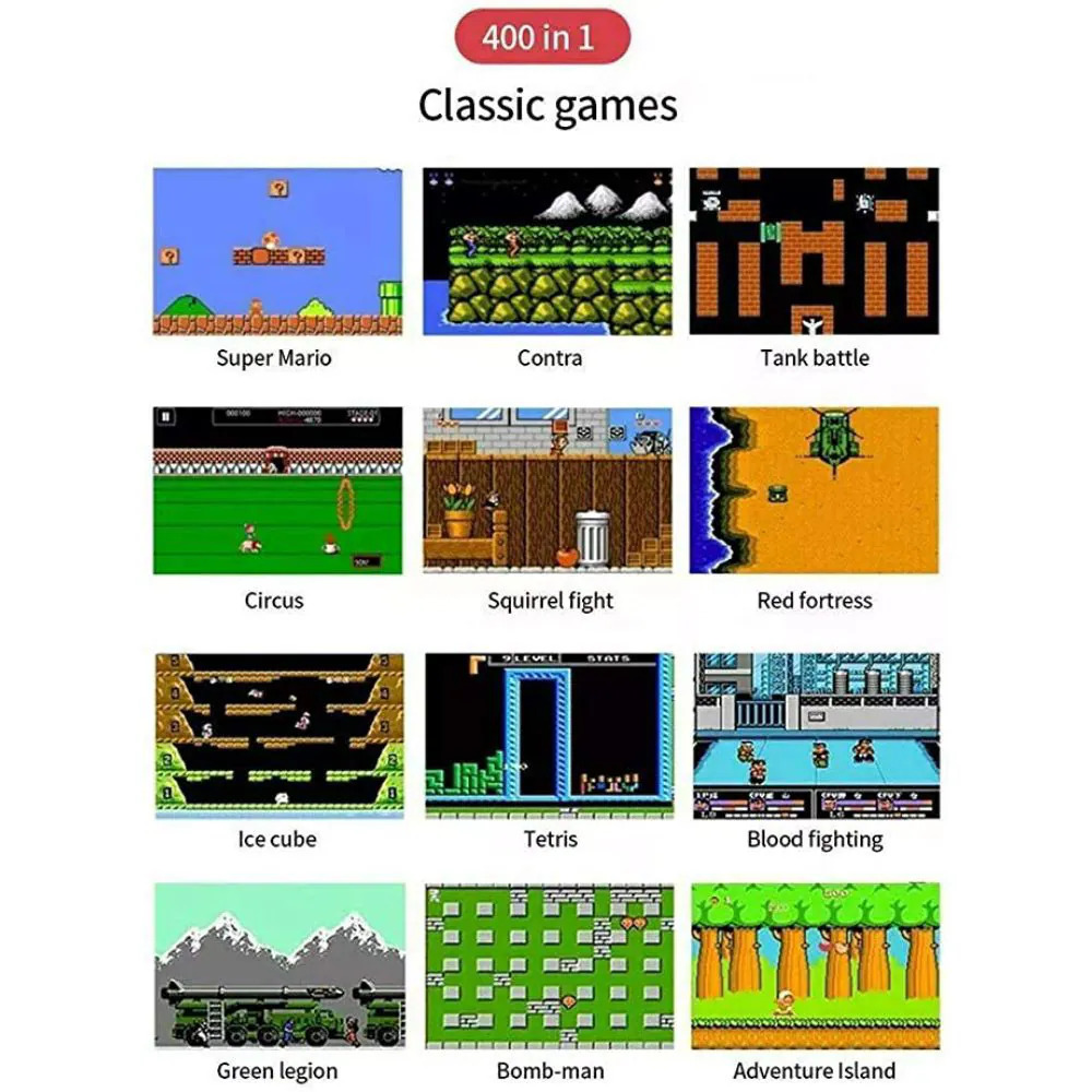 SUP Game Box Plus Console With Controller 400 in 1 Retro Video Games For Kids Handheld Game PAD Gamebox Connects with LCD / TV