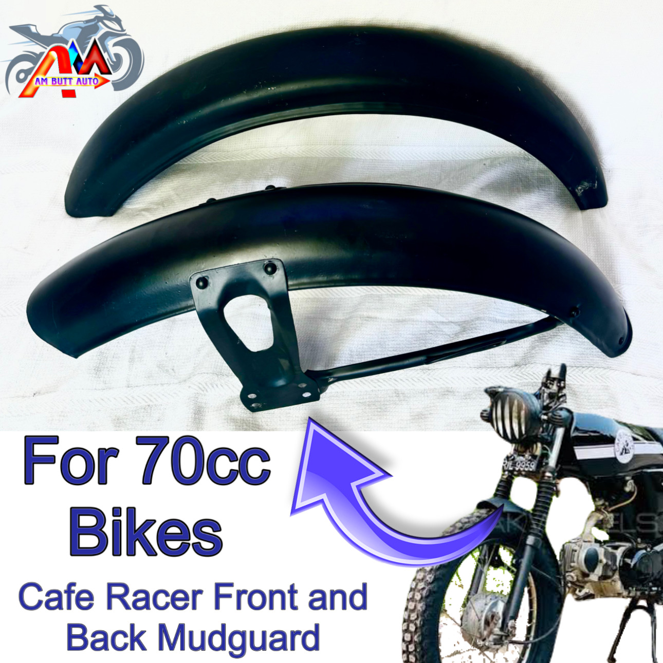Cafe Racer Mudguard Set For 70cc Motorcycle Cafe Mudguard Front