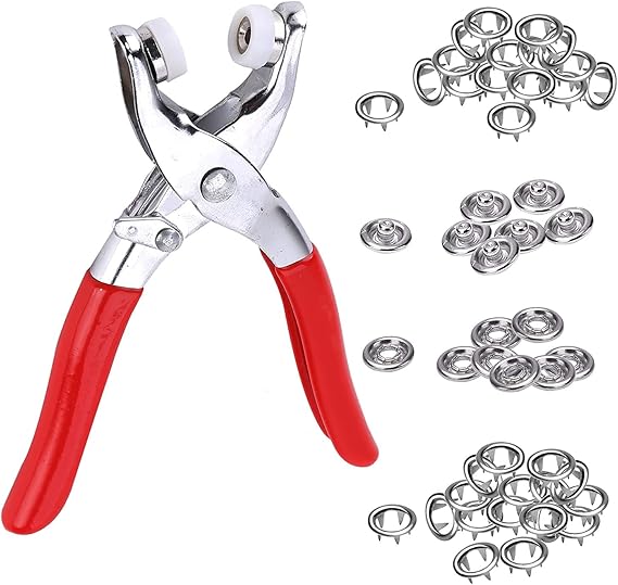 New Premium Quality Durable Metal Snap Fastener Kit – 50-Piece Button Thickened Five Claw Buckle with Hand Pressure Pliers – Ideal for Sewing Buttons on Clothes, Bags, Shoes, and DIY Fashion and Crafting Projects