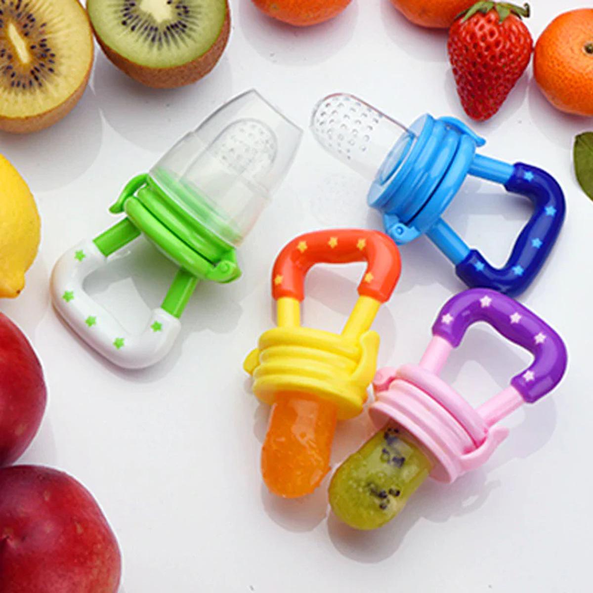 Pack of 5 Baby Fruit Feeder Pacifier -Fresh Food Feeder-Silicone Teething Toy-Silicone Pouches for Toddlers & Kids