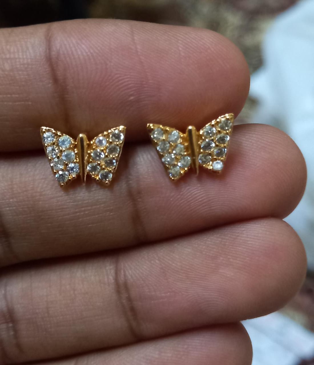 18k Gold Plated butterfly Zircon tops