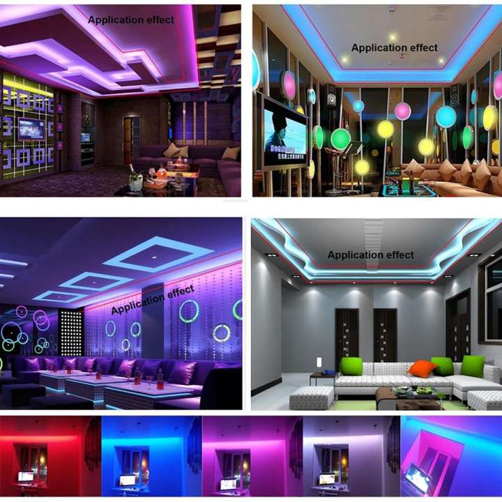 RGB LED STRIP LIGHT BEST QUALITY 12V ADOPTER Waterproof Remote Control Color Changing 3528 - Complete Kit RGB LED Stri Living Room Lights Kit, SMD 3528, 5 Meter RGB LED Rope for Party RTS STORE