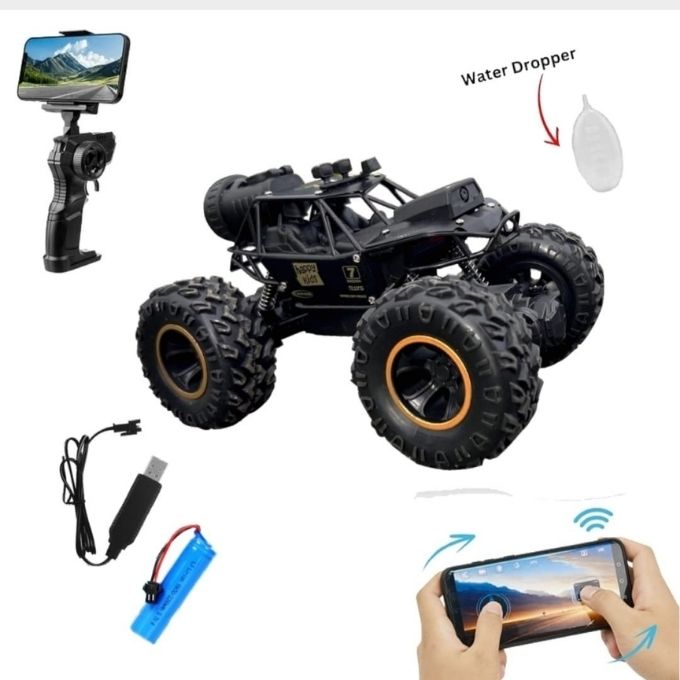 RC Rock Crawler With Camera WiFi 720P HD FPV Camera & Spray Function Alloy Body for childrens