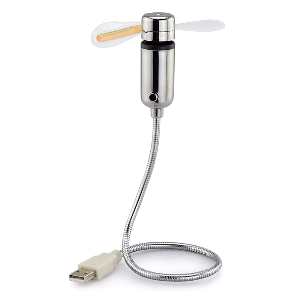 USB Gadget Mini Flexible LED Light USB Fan Time Clock Desktop Clock Cool  Gadget Time Display
