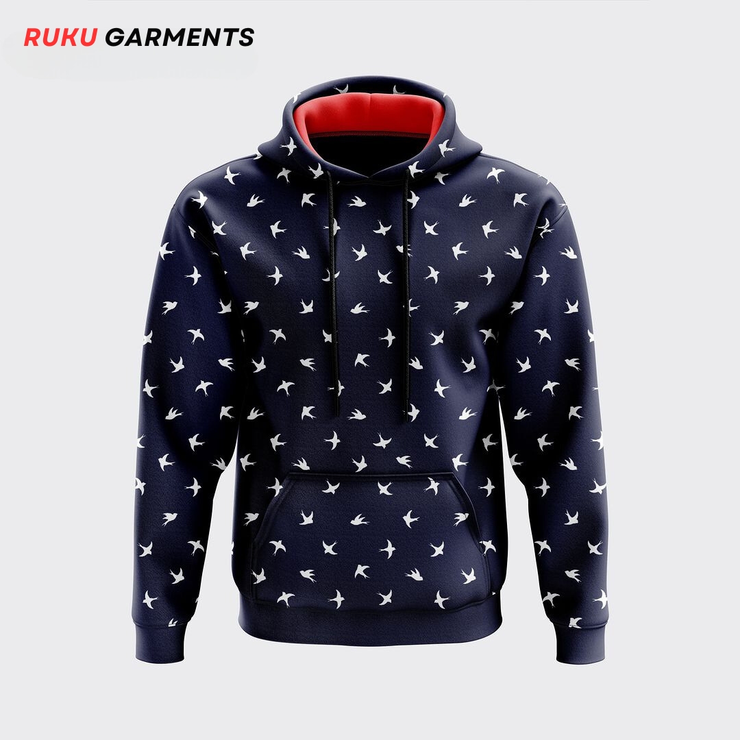 Ruku Garments Trendy All over Printed Hoodies for Men and Women