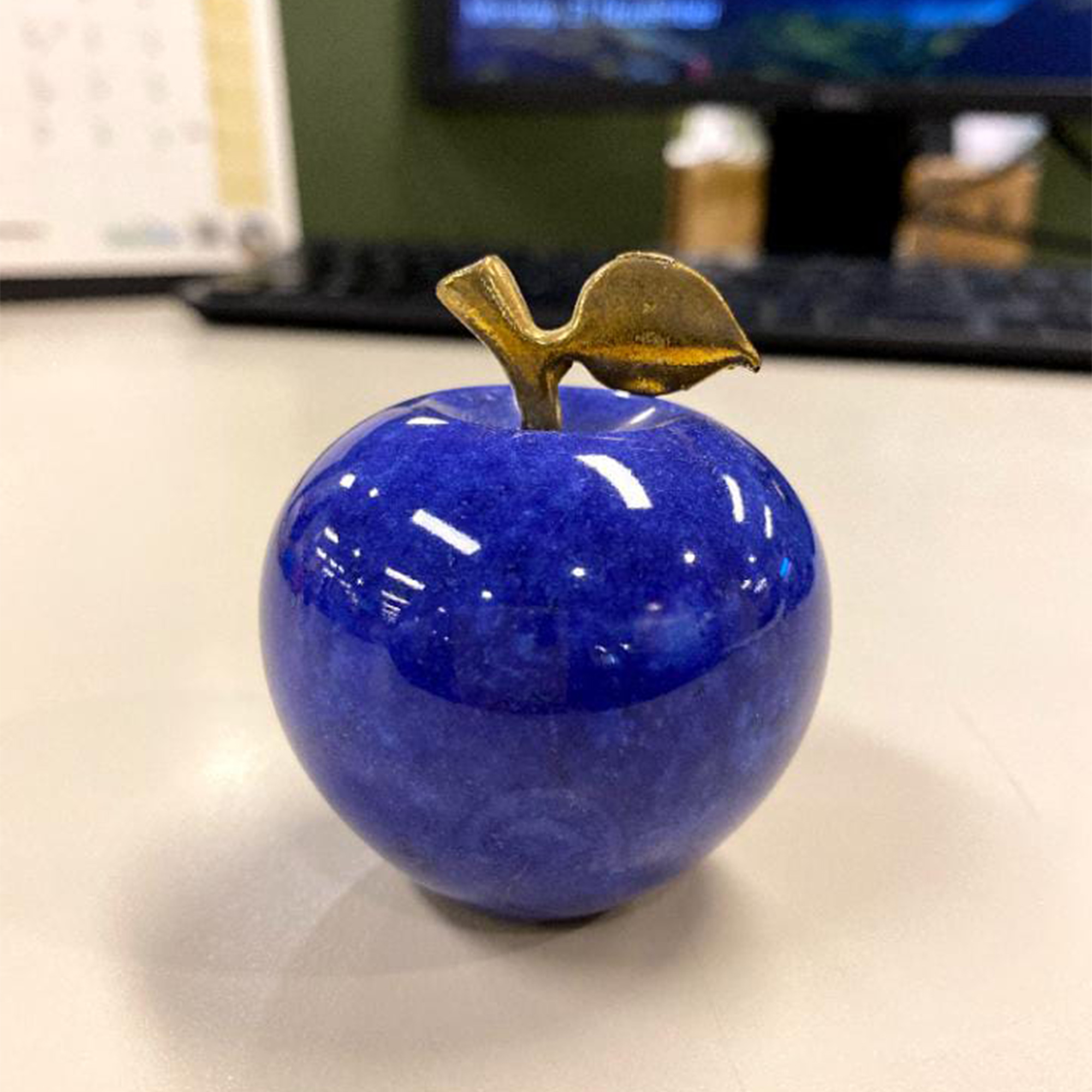 2 Inch Handmade Marble Apple Set - Decorative Paperweight for Home & Office