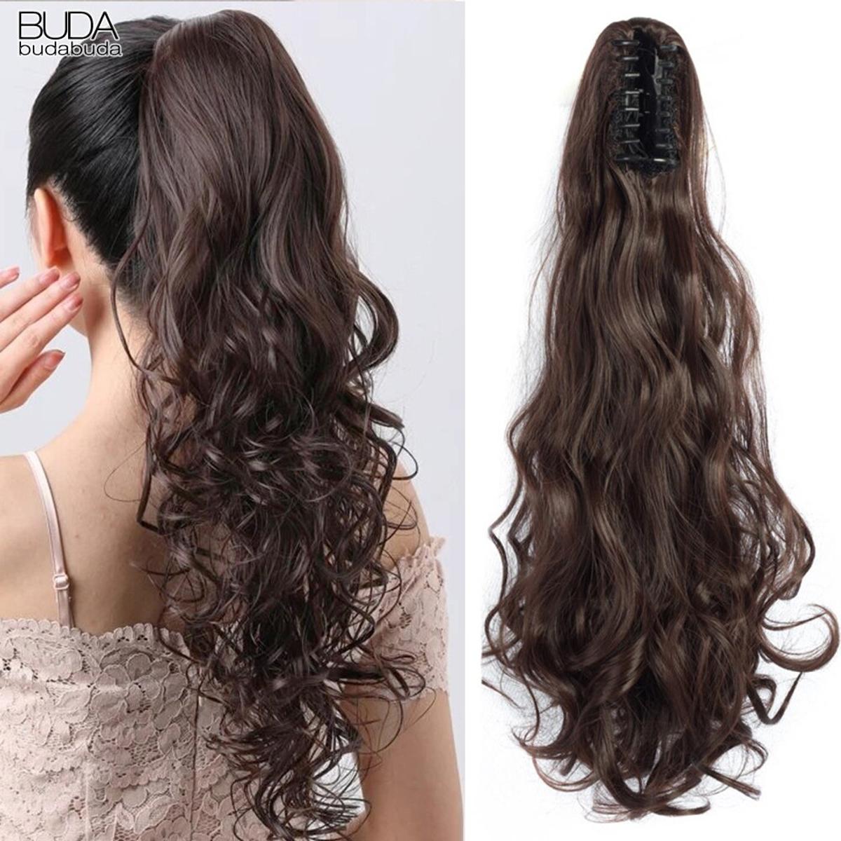 Ponytail with Clip Hair Extension Wig for girls and women - Burgundy color