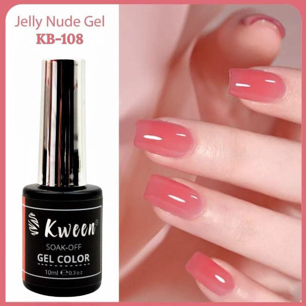 KWEEN 10ml Gel Nail Polish Natural Pink Jelly Soak Off UV Gel Color for manicure